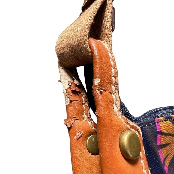 Fossil Key-Per Crossbody Handbag Blue Multi Coated Canvas - Picture 6 of 9